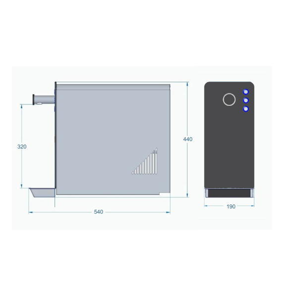 Tafelwassersystem unisoda PIANO  Plus Maße