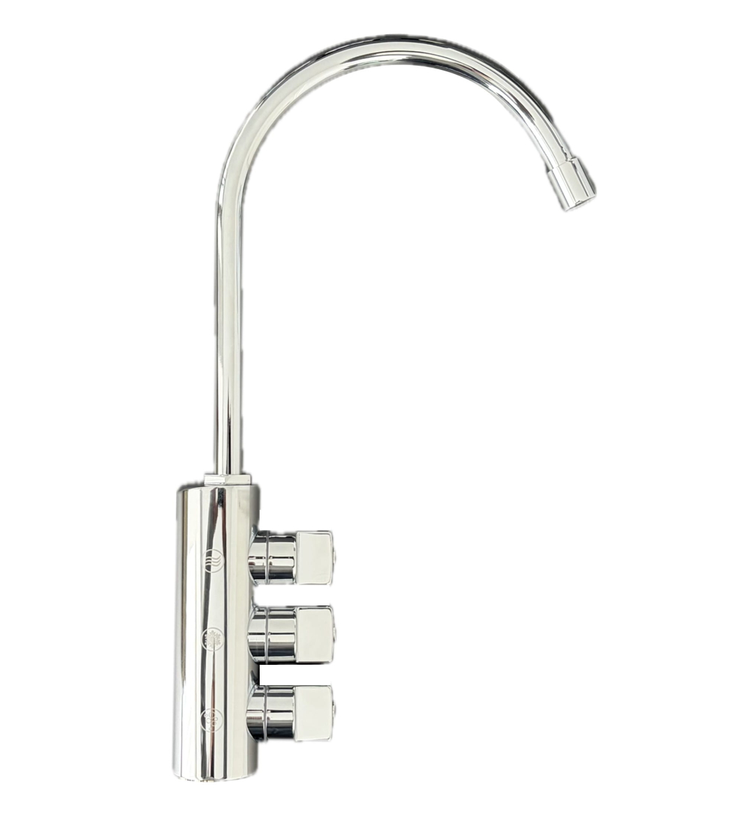 Dreiwege-Soda-Armatur LOOK Nickel satiniert