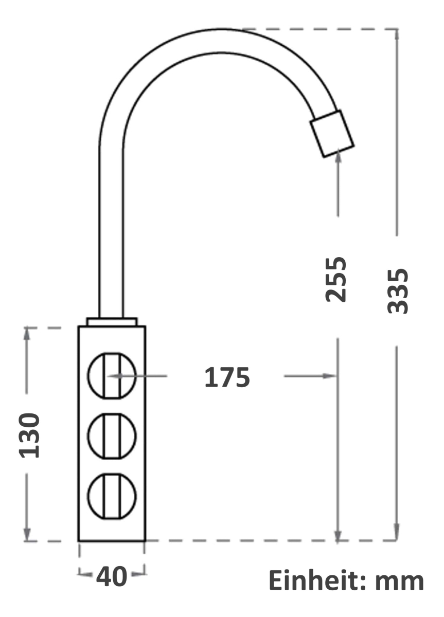 Dreiwege-Soda-Armatur LOOK Maße